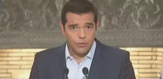 Alexis Tsipras a présenté la démission de son gouvernement ce jeudi en direct à la télévision Grecque. capture écran BFM-TV


