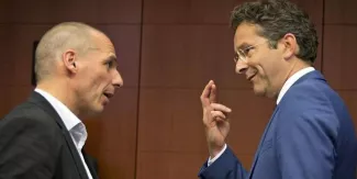Quand Varoufakis et Dijsselbloem ont failli en venir aux mains Quand Varoufakis et Dijsselbloem ont failli en venir aux mains.