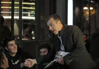 Stavros Theodorakis, chef du parti To Potami, à Athènes, le 21 janvier 2015.


