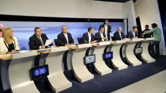 Les élections législatives coûteront 33,2 millions d'euros à la Grèce Les leaders des partis politiques grecs se sont affrontés lors d'un débat télévisé, le 9 septembre dernier Crédits photo : © Michalis Karagiannis / Reuter/REUTERS