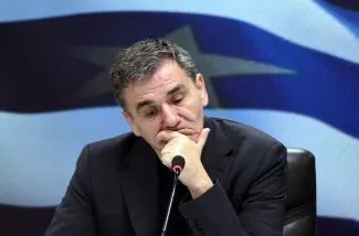 Les créanciers de la Grèce de retour à Athènes Le ministre grec des finances Euclide Tsakalotos, le 18 janvier 2016.
