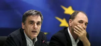 Grèce: Athènes respecte sa trajectoire budgétaire Le ministre des Finances grec Euclide Tsakalotos. Crédits photo : ALKIS KONSTANTINIDIS/REUTERS