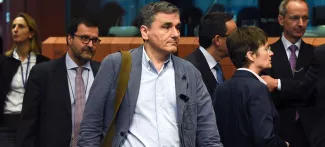Grèce: les tractations entre la zone euro et le FMI sont sur le point d'aboutir Crédits photo : JOHN THYS/AFP