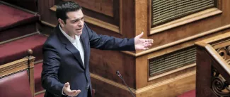 Crise grecque : Tsipras hausse le ton mais se dit confiant sur un accord Alexis Tsipras a conditionné un retour à Athènes des représentants des créanciers à un changement de cap du FMI.© SOOC/ Nikos Libertas