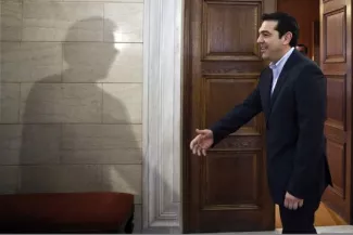 Alexis Tsipras recevait le chef de l'Eurogroupe, Jeroen Dijsselbloem, vendredi 30 janvier.


