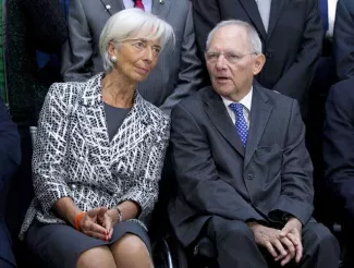 Grèce : nouvel espoir d'accord sur une aide financière au prochain Eurogroupe Christine Lagarde a indiqué son intention de soumettre rapidement à son conseil d'administration la question de la participation du Fonds au programme européen en échange d'une restructuration de la dette - Jose Luis Magana/AP/SIPA