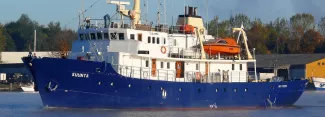 Photo d'archive du C-Star prise en 2012 lorsqu'il portait encore le nom Suunta. Aujourd'hui le C-Star est en route pour s'interposer aux opérations de sauvetage de migrants menées par des ONG en Méditerranée.  © DIETMAR HASENPUSCH/AFP


