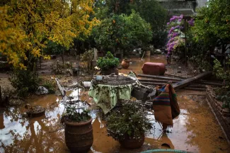 A Mandra, dans le nord-ouest d'Athènes, jeudi.


