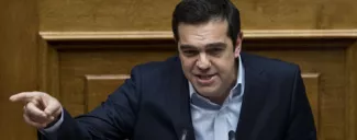 Alexis Tsipras devant le parlement grec en janvier 2018. © Petros Giannakouris/AP Photo


