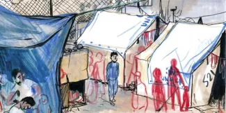 En Grèce, dans l’enfer du camp de réfugiés de Moria, en BD En Grèce, dans l’enfer du camp de réfugiés de Moria, en BD.