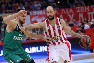 Basket : l'Olympiakos égalise à 1-1 face à Kaunas Vassilis Spanoulis et l'Olympiakos sont toujours dans le coup. (Euroleague.net/D.R)