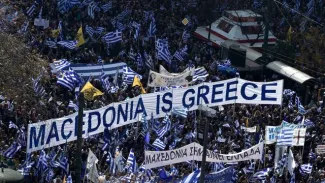 L'accord sur le nom de la Macédoine indigne la droite à Athènes et Skopje Manifestation le 4 février 2018 à Athènes contre un compromis avec Skopje sur le nom de la Macédoine