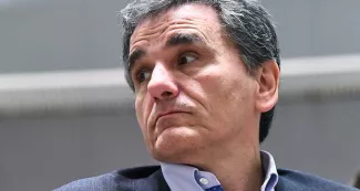 L'Eurogroupe prépare le régime de semi-liberté de la Grèce Le ministre des Finances grec, Euclide Tsakalotos. - EMMANUEL DUNAND/AFP
