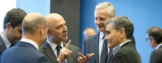 Accord des créanciers sur la dette et la sortie du plan d’aide de la Grèce Les ministres de l'Eurogroupe en réunion à Luxembourg, jeudi 21 juin 2018. © Virginia Mayo/AP