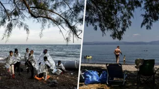 À Lesbos, les touristes sont de retour sur les plages où s'échouaient les réfugiés en 2015 À Lesbos, les touristes sont de retour sur les plages où s'échouaient les réfugiés en 2015.