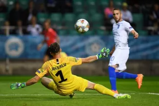 Foot - Ligue des nations : la Grèce bat l'Estonie Le but de Konstantinos Fortounis. ( Reuters)