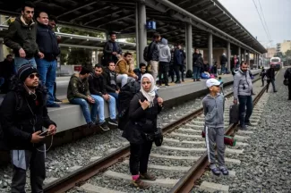 Des migrants bloquent la principale gare d'Athènes Des migrants bloquent la principale gare d'Athènes.