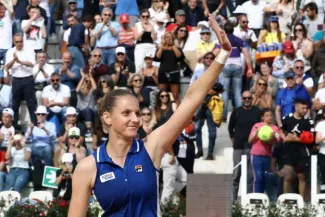 Tennis - Rome : Karolina Pliskova en finale après sa victoire contre Maria Sakkari Tennis - Rome : Karolina Pliskova en finale après sa victoire contre Maria Sakkari.
