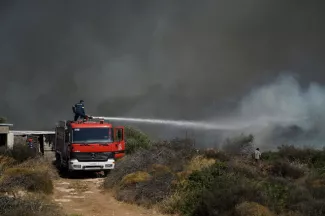 L'île d'Eubée en proie aux flammes L'île d'Eubée en proie aux flammes.