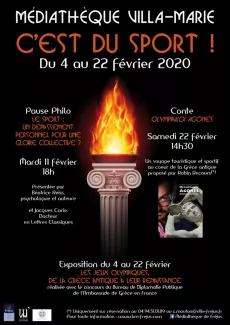 Affiche &quot;Les jeux olympiques, de la Grèce antique à leur renaissance&quot;