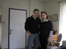 Nikos Porotkaloglou : pose photo avec notre reporter Alexia