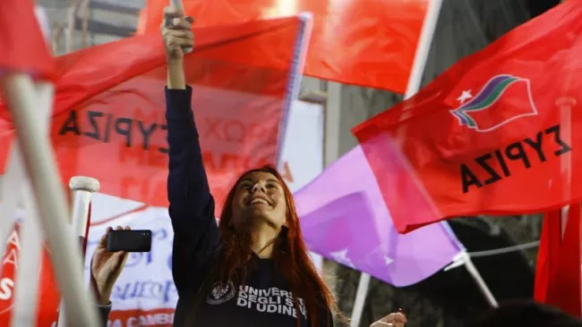 Un meeting de Syriza à Athènes, jeudi dernier. Crédits photo : Michael Debets/© Michael Debets/Demotix/Corbis


