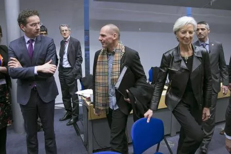 © Yves Herman - Jeroen Dijsselbloem, Yanis Varoufakis et Christine Lagarde.


