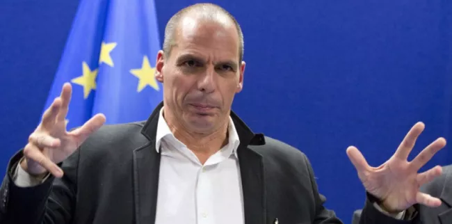 Le ministre grec des Finances Yanis Varoufakis, lors d'une conférence à Bruxelles, vendredi 20 février (Virginia Mayo/AP/SIPA)


