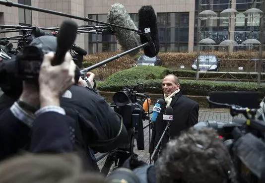 Yanis Varoufakis, le ministre grec des finances, vendredi 20 février à Bruxelles.



