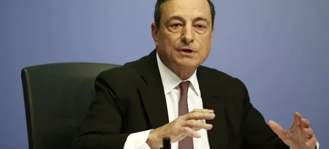 Mario Draghi, président de la BCE. Crédits photo : KAI PFAFFENBACH/REUTERS


