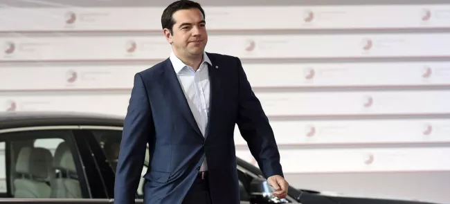 Alexis Tsipras, le 21 mai à Riga, en Lettonie, pour un sommet de l'Union européenne. Crédits photo : ALAIN JOCARD/AFP


