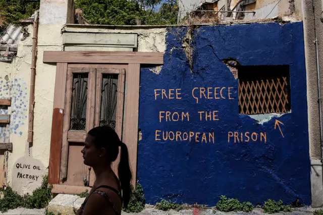 Sur un mur d'Athènes: «Libérez la Grèce de sa prison européenne» Image: Keystone


