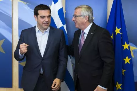 Alexis Tsipras et Jean-Claude Juncker. © AFP


