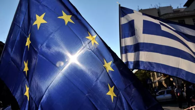 Manifestation proeuropéenne, le 2 juillet à Athènes. Crédits photo : SAKIS MITROLIDIS/AFP


