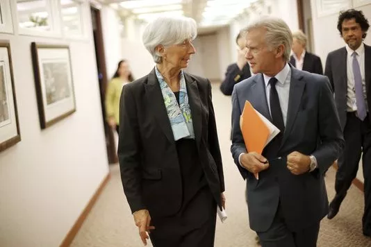 Christine Lagarde au siège du FMI à Washington le 1er juillet.


