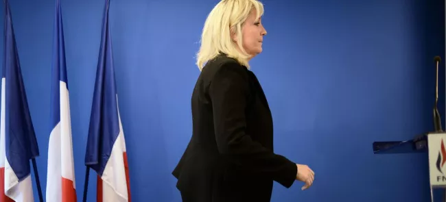 Marine Le Pen, le 3 juin à Nanterre. Crédits photo : STEPHANE DE SAKUTIN/AFP


