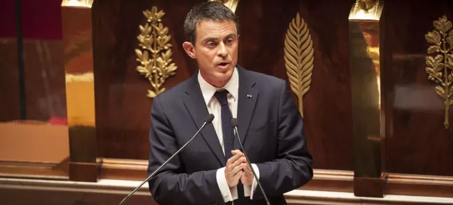 Le premier ministre, Manuel Valls, à l'Assemblée nationale. Crédits photo : FRANCOIS BOUCHON


