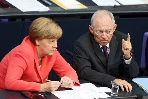 Angela Merkel et Wolfgang Schauble. © EPA


