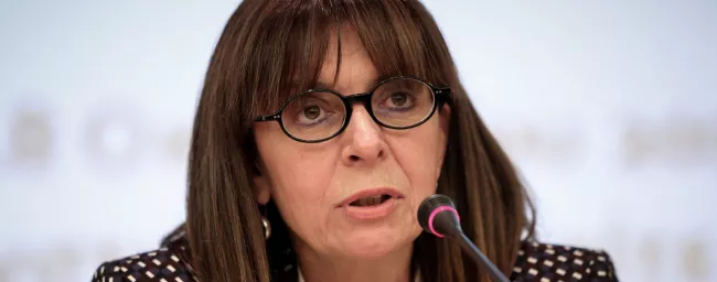 Ekaterini Sakellaropoulou en octobre 2018. © Vassilis Rebapis/Eurokinissi via REUTERS


