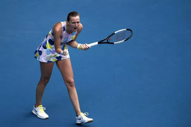 Petra Kvitova a souffert mais a réussi à se sortir du piège tendu par Maria Sakkari. (Edgar Su/Reuters)


