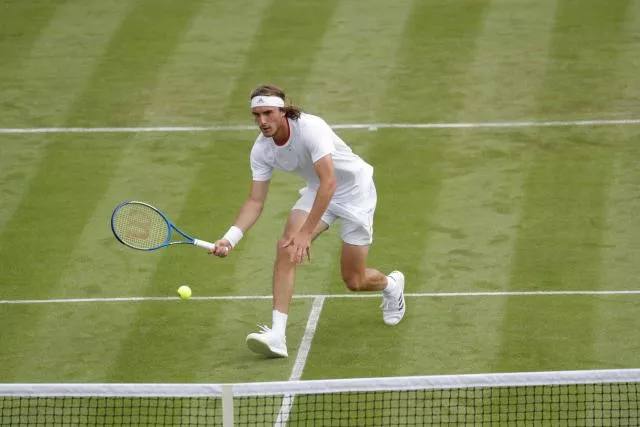 Stefanos Tsitsipas, lors de sa dernière apparition sur le gazon de Wimbledon, il y a deux ans. (S. Boué/L'Équipe)


