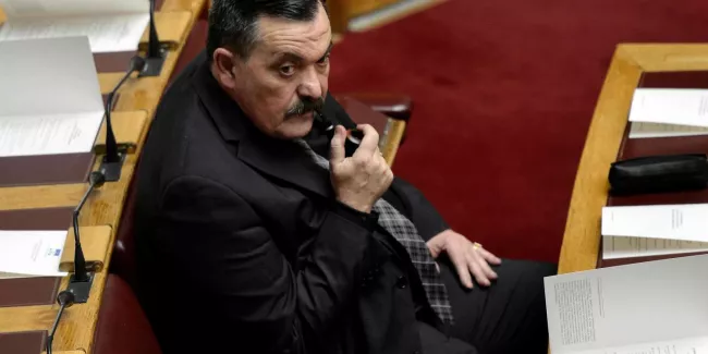 Arrestation de Christos Pappas, numéro deux du parti néonazi grec Aube dorée.