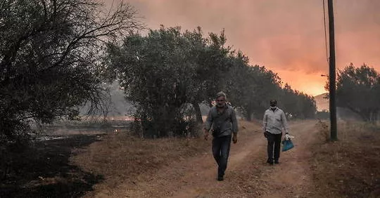 Incendies en Grèce : 300 personnes évacuées près d’Athènes.