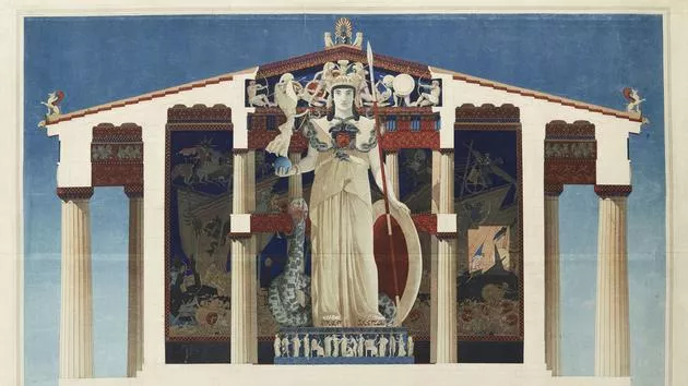 Parthénon: coupe transversale restaurée, Loviot Benoît Edouard (1849-1921). Paris, école nationale supérieure des Beaux-Arts (ENSBA). Env71-07. © Beaux-Arts de Paris, Dist. RMN-Grand Palais image Beauxarts de Paris



