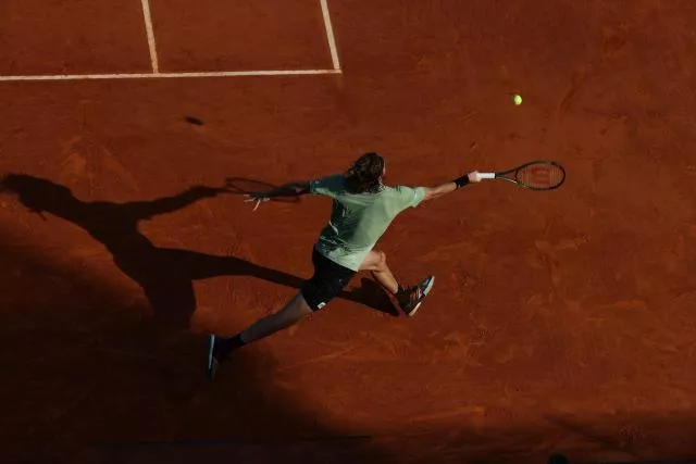 Stefanos Tsitsipas à Monte-Carlo. (N. Luttiau/L'Équipe)


