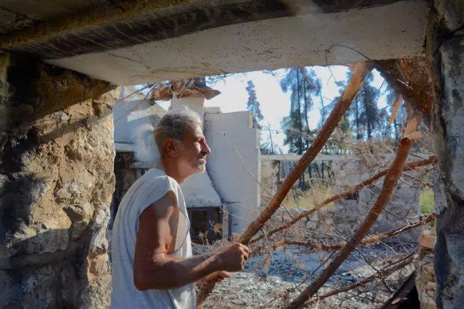 À Eubée, même éteint le feu reste omniprésent.