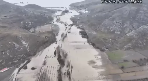 Inondations sur l'île de Lemnos