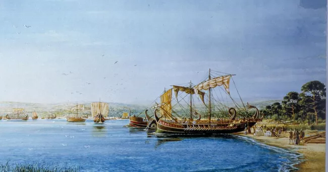 600 avant J-C : des colons grecs fondent Marseille, le comptoir des Phocéens.