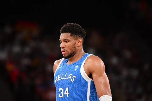 Giannis Antetokounmpo l'année dernière à Paris lors des Jeux Olympiques. (A. Réau/L'Équipe)