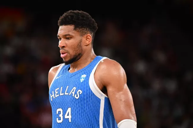 Giannis Antetokounmpo a inscrit 25 points contre la Lettonie. (A. Réau/L'Équipe)